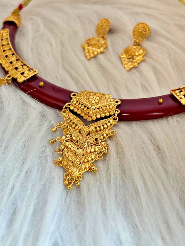 Abhusan Gold Plated Necklace Set