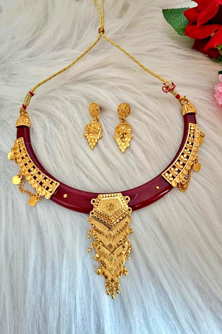 Abhusan Gold Plated Necklace Set