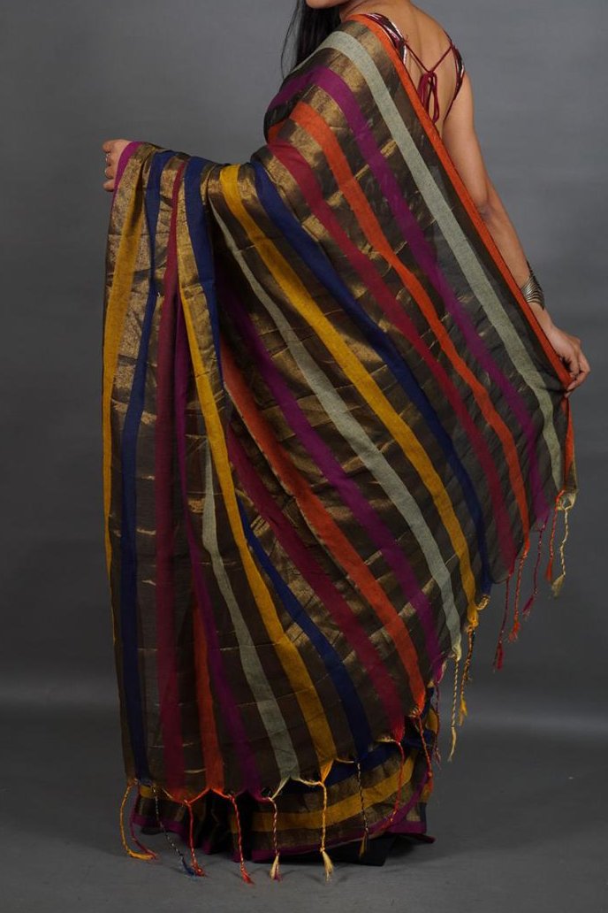 Kal-katha Khadi Cotton Saree