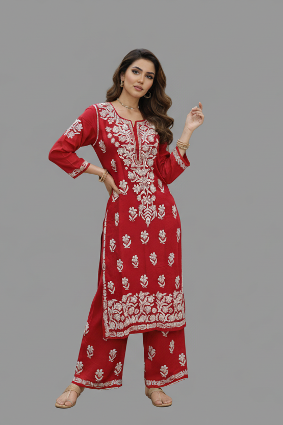 Wheel Of Peace Rayon Kurti Set