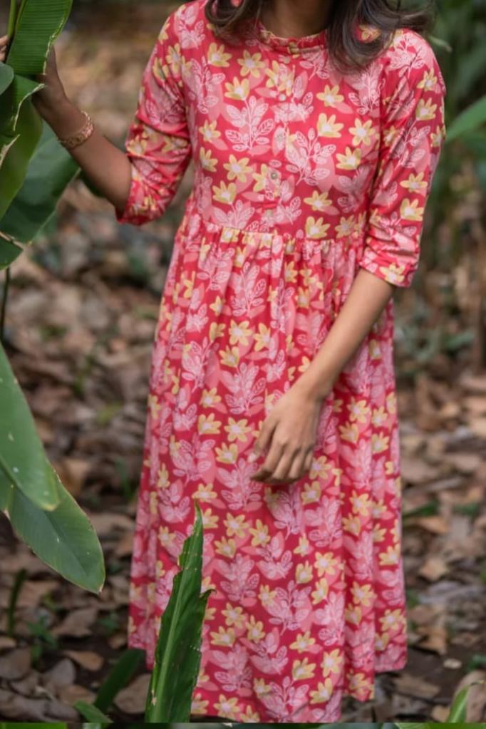 A lady On Fire Cotton Midi Dress