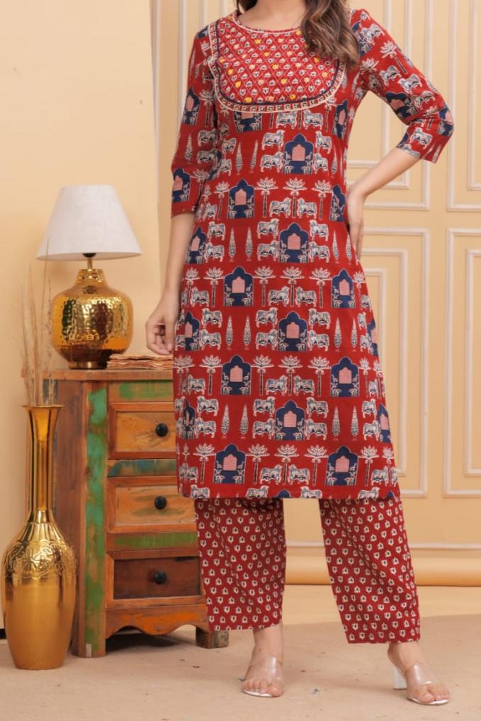 Dreaming Night Cotton Kurti Set