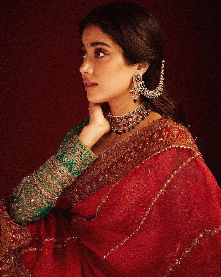 Laal Ishq- Janhvi Kapoor Inspired Organza Saree