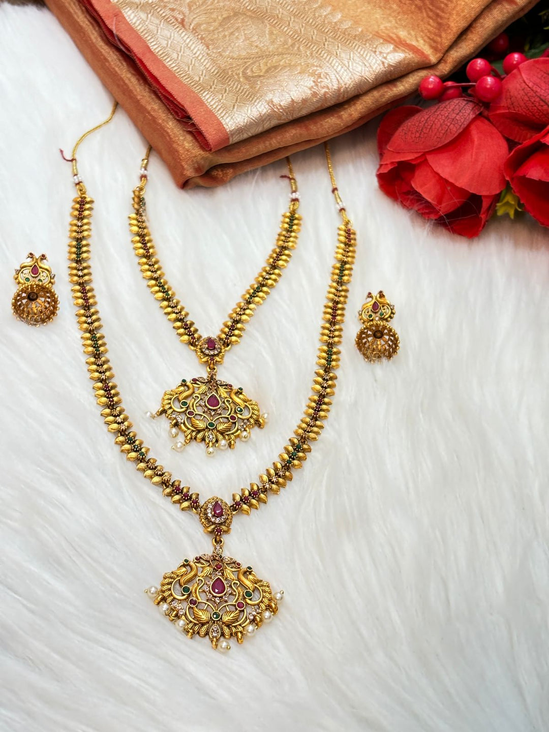 Double Layered South Temple Gold Plated Jewellery