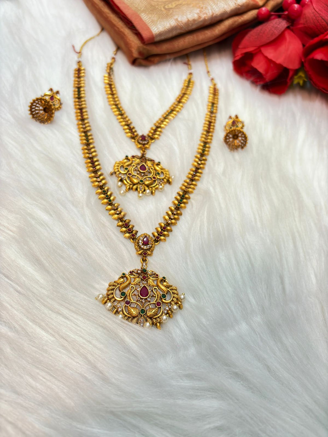 Double Layered South Temple Gold Plated Jewellery