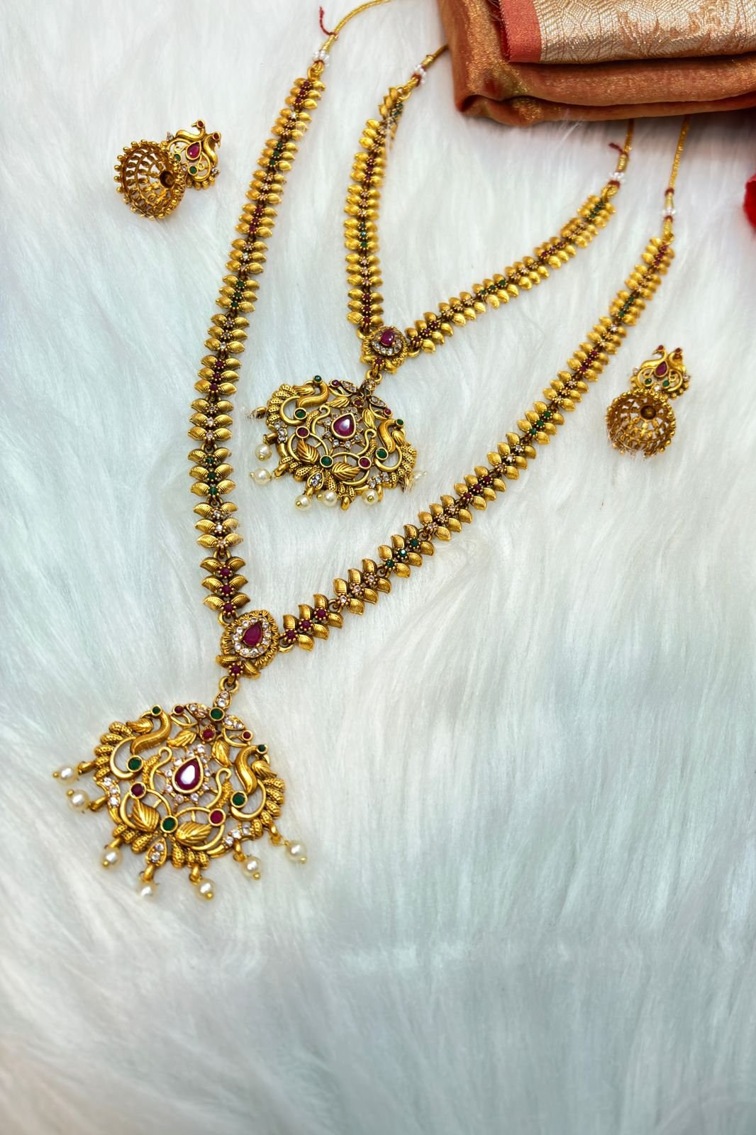 Double Layered South Temple Gold Plated Jewellery