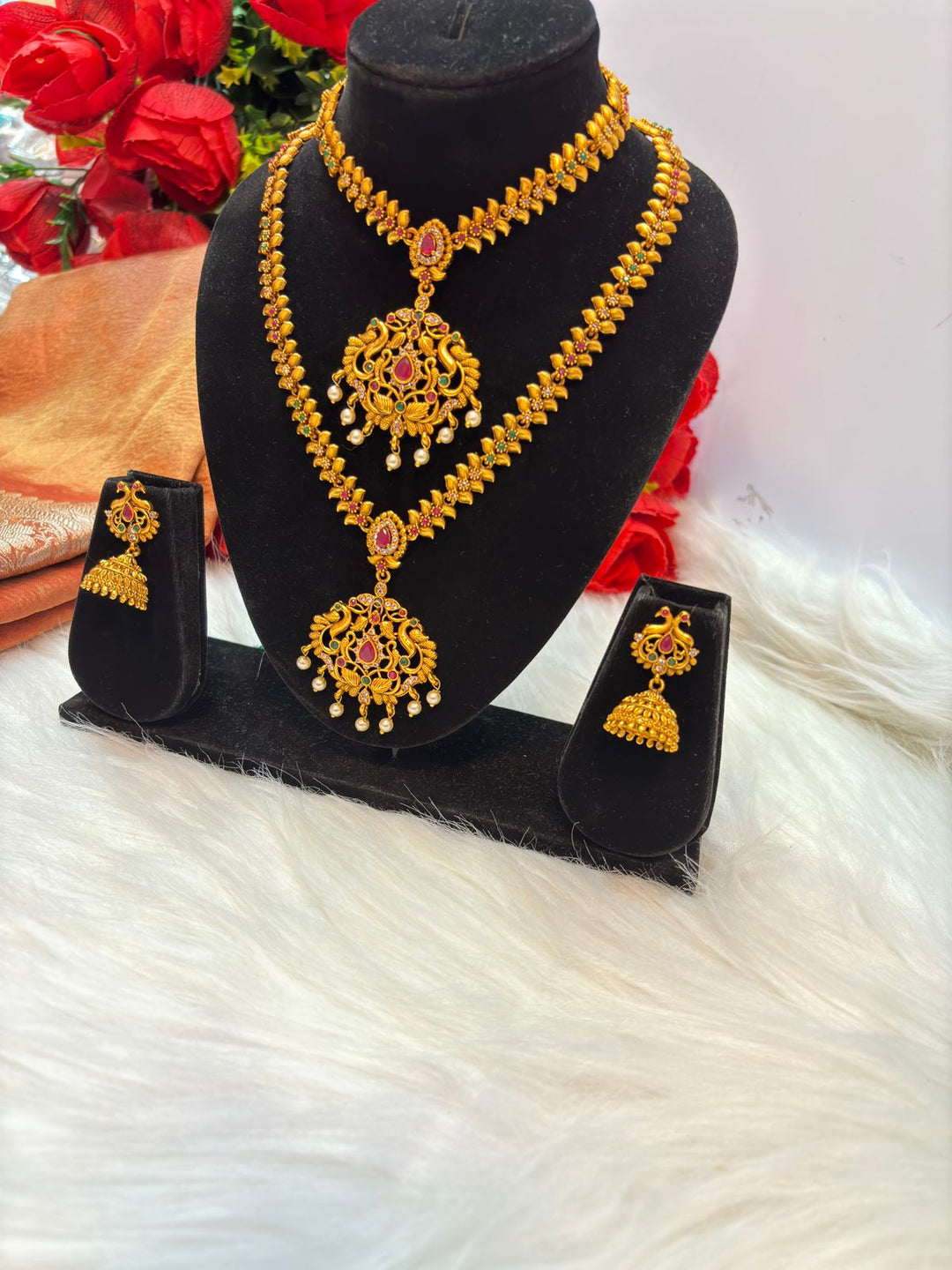 Double Layered South Temple Gold Plated Jewellery