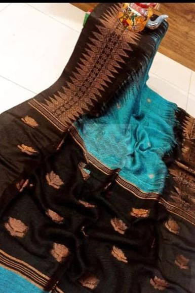 Sugandha Ikkat Linen Jamdani Saree