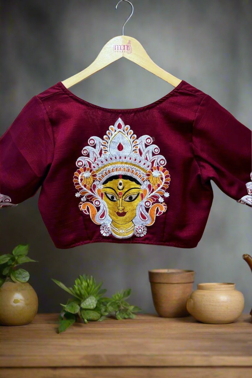 Agomoni - Traditional Designer Blouse(Maroon)