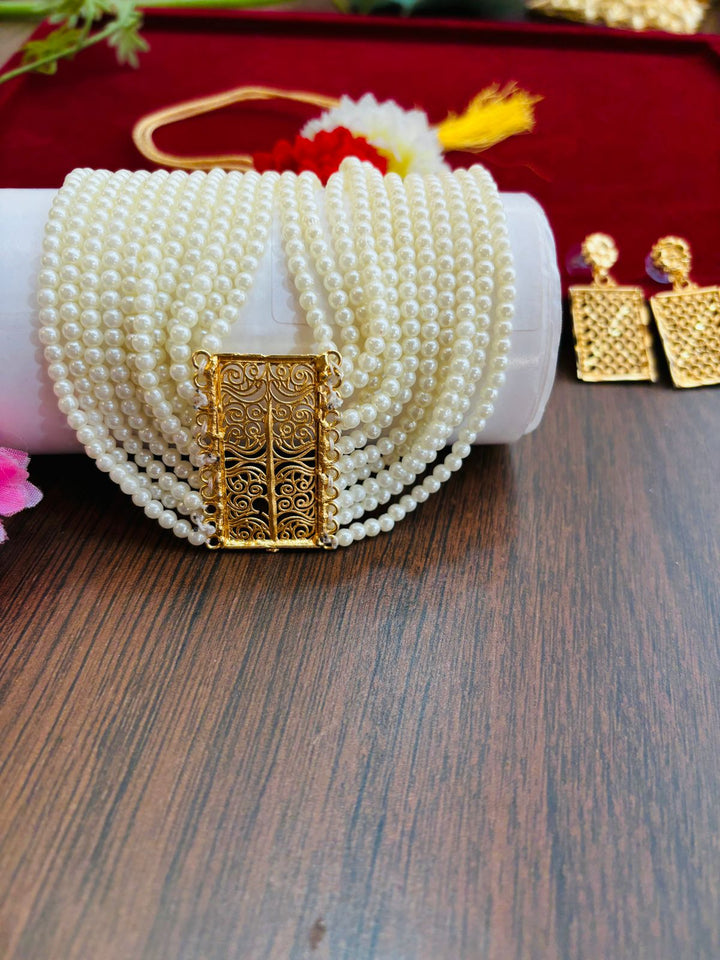 Multi- Layer Gold Plated Moti Har (Pearl Necklace)