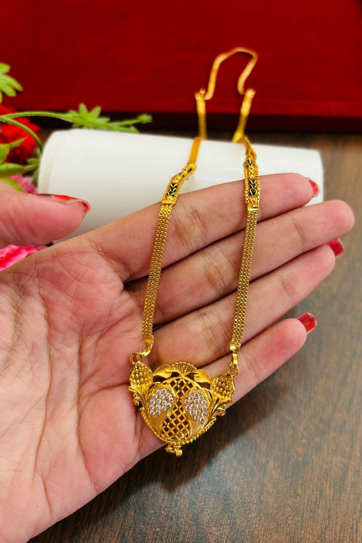 Gold Plated Mangal Sutra with Stone Setting