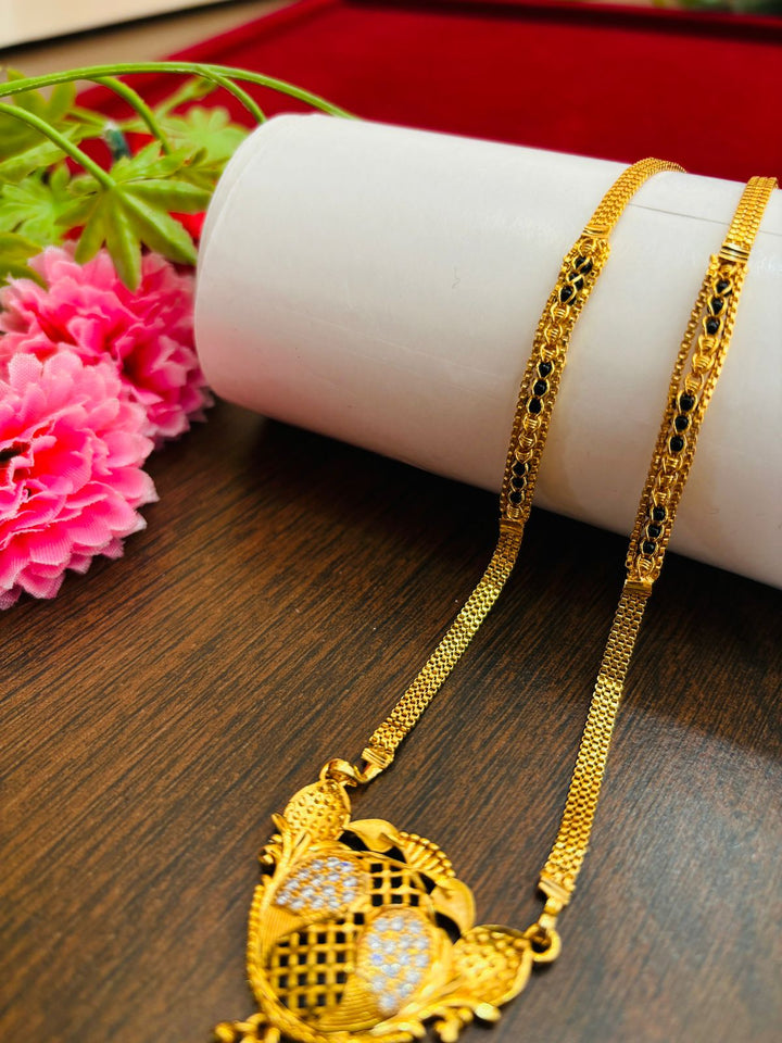 Gold Plated Mangal Sutra with Stone Setting