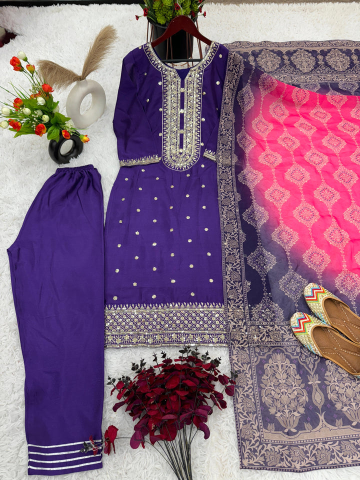 Soul Romance Chinnon Silk Kurti Set