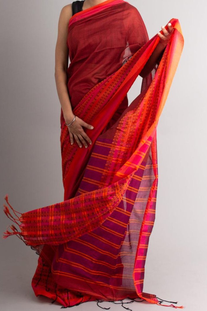 Maitri Begumpuri Khadi Cotton Saree