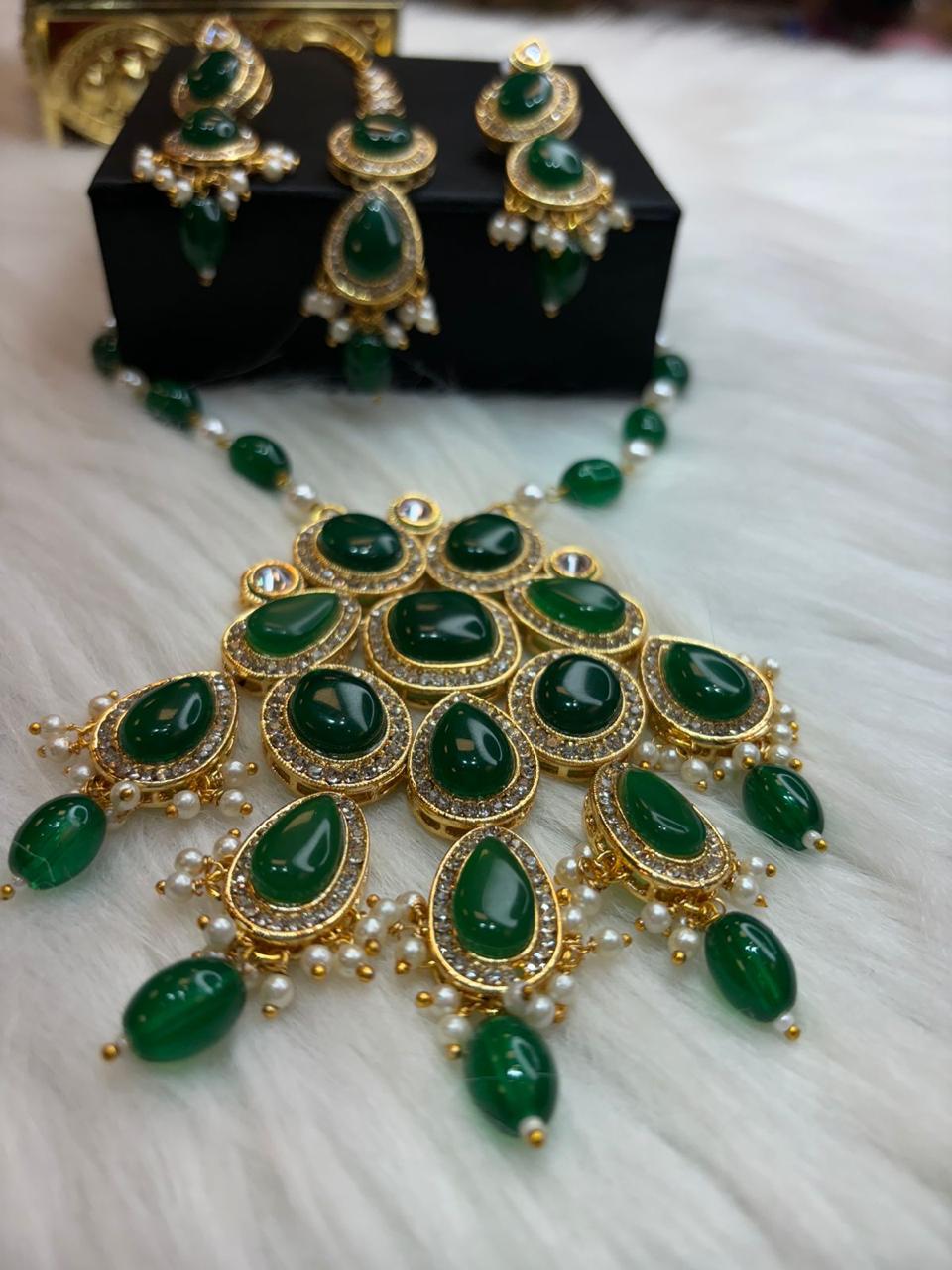 Green Art Of Kundan [ Royal Set ]