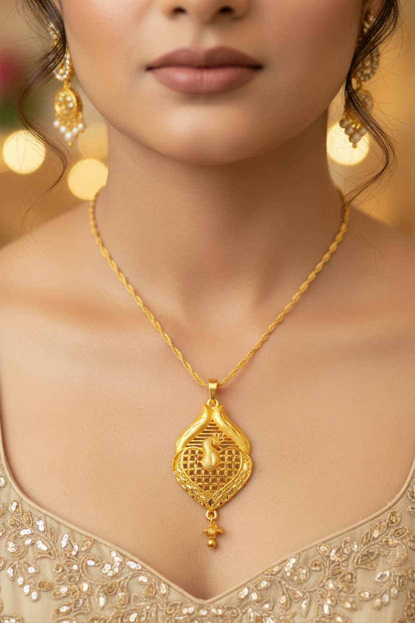 Gold Plated Chain and Locket Set