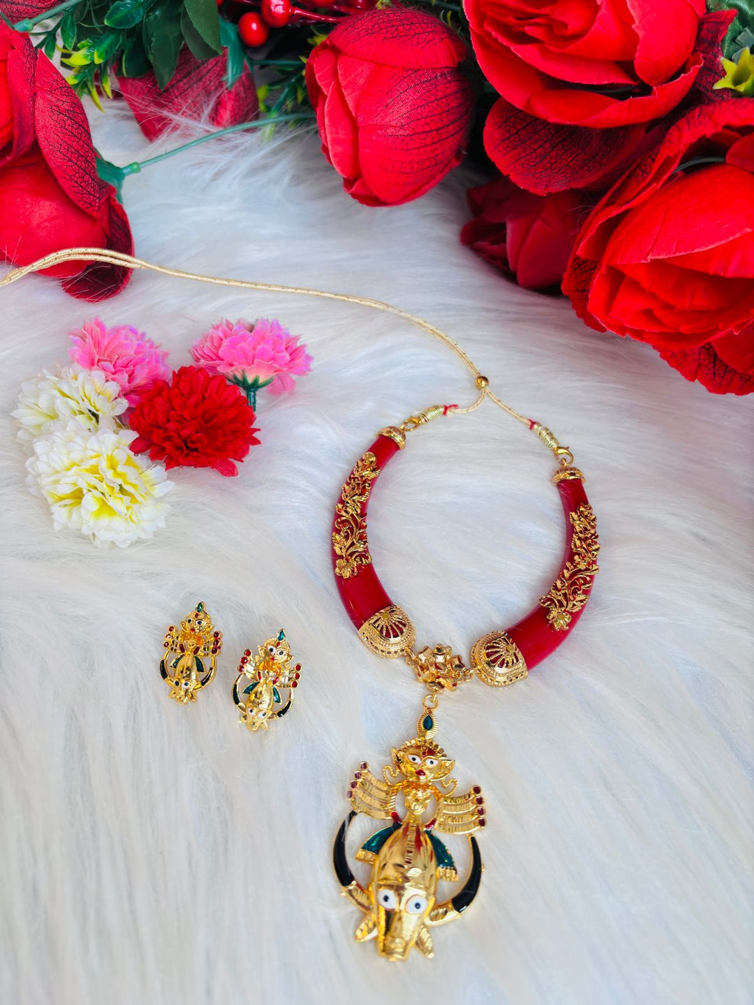 Mahishasura Mardini Necklace Set