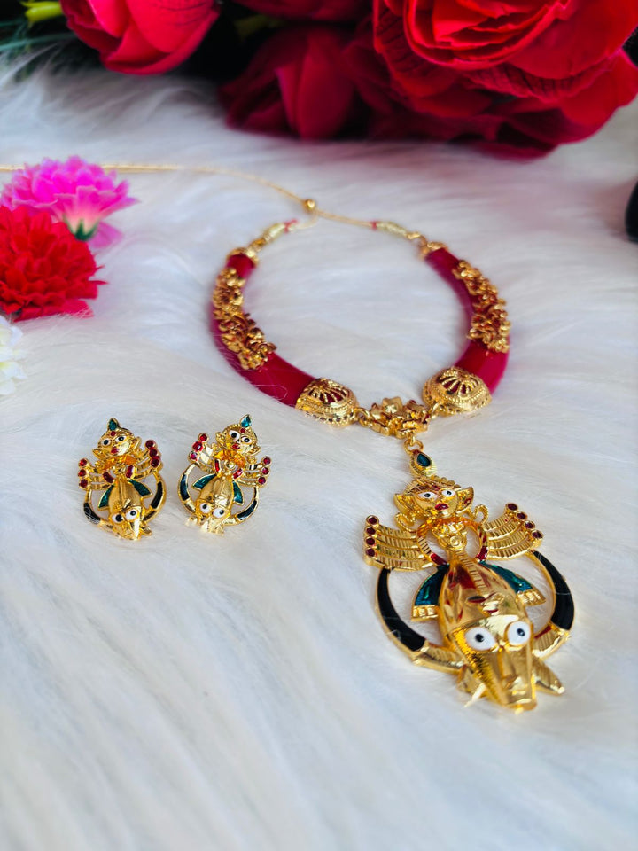 Mahishasura Mardini Necklace Set