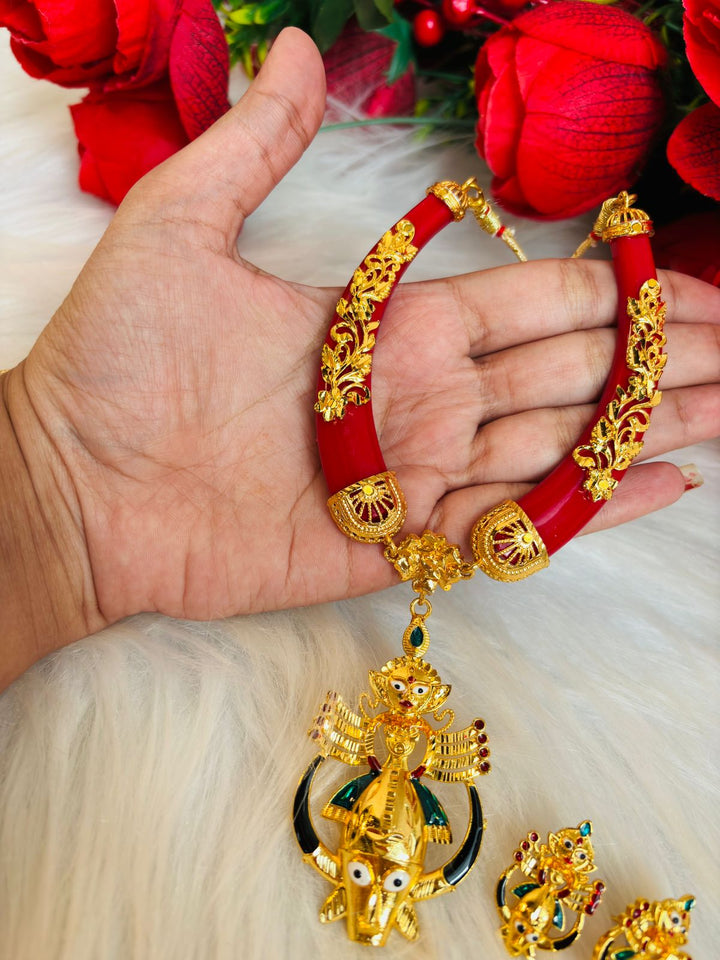 Mahishasura Mardini Necklace Set