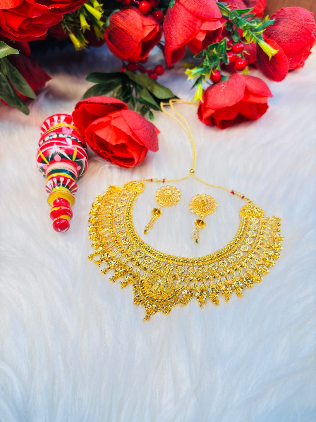 Wedding Day- Gold Plated Bridal Necklace Set