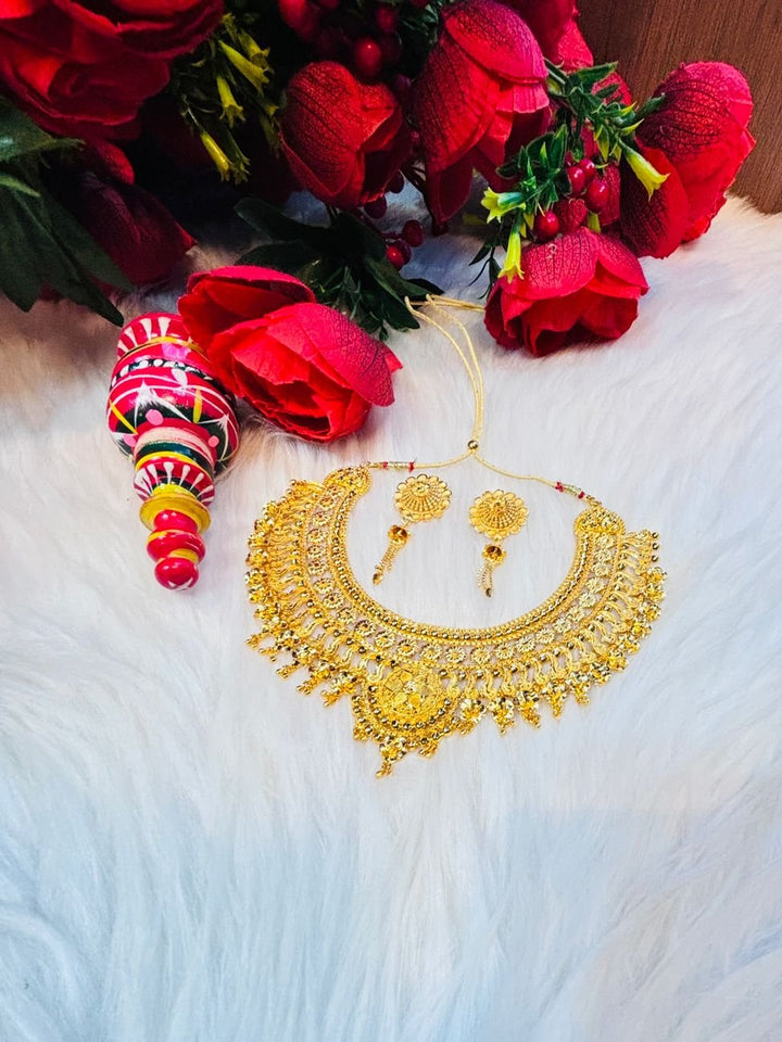 Wedding Day- Gold Plated Bridal Necklace Set