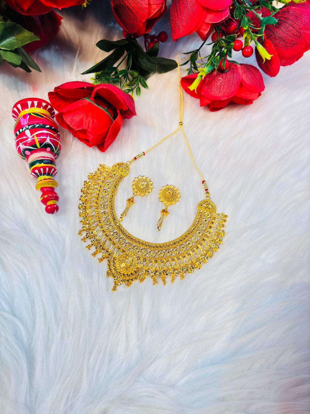 Wedding Day- Gold Plated Bridal Necklace Set