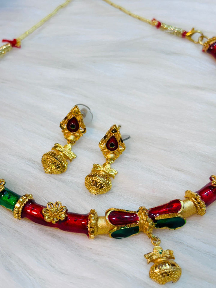 Colors Of Fashion - Gold Plated  Necklace Set