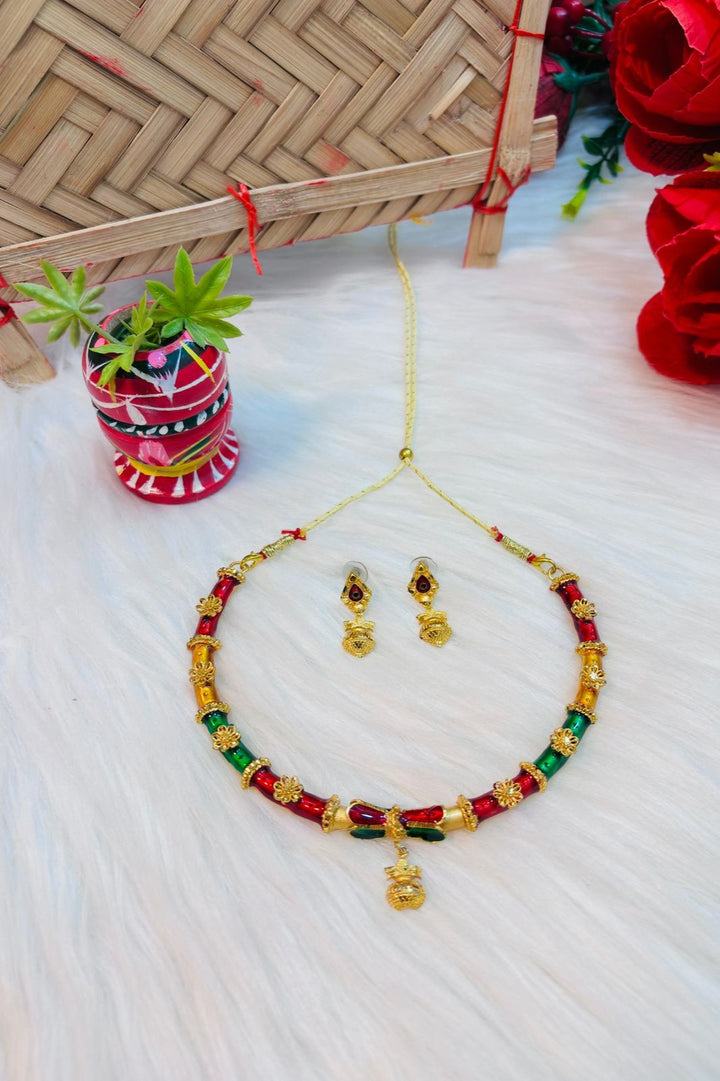 Colors Of Fashion - Gold Plated  Necklace Set