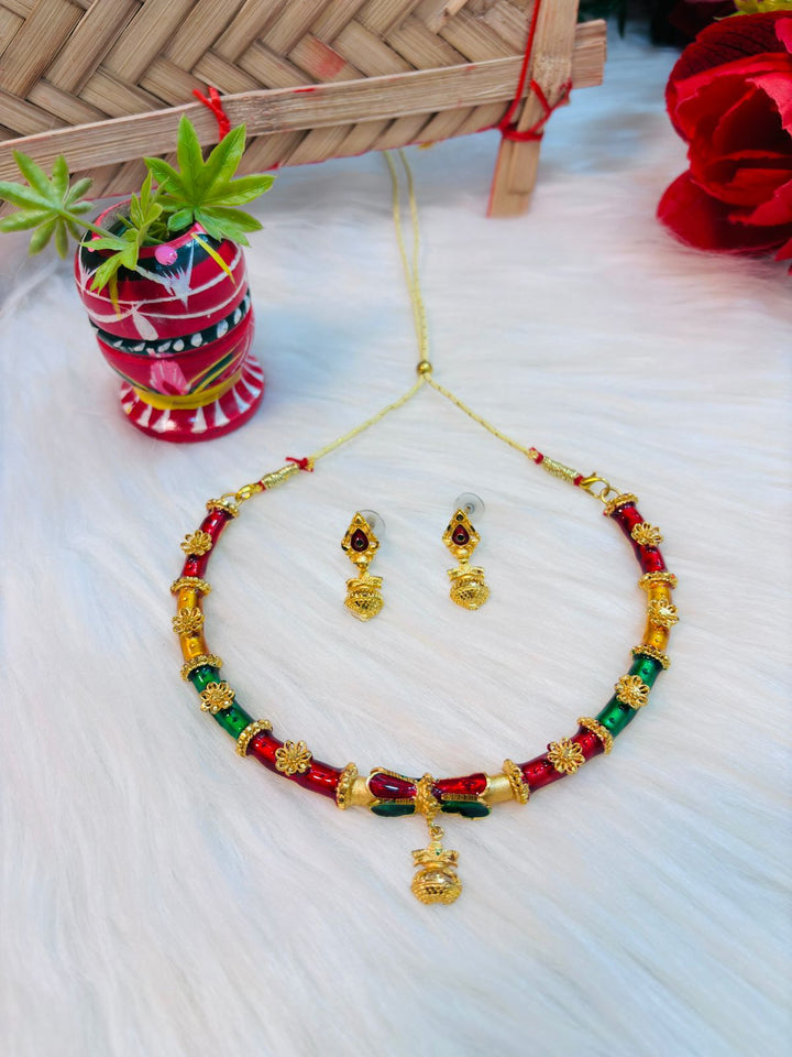 Colors Of Fashion - Gold Plated  Necklace Set