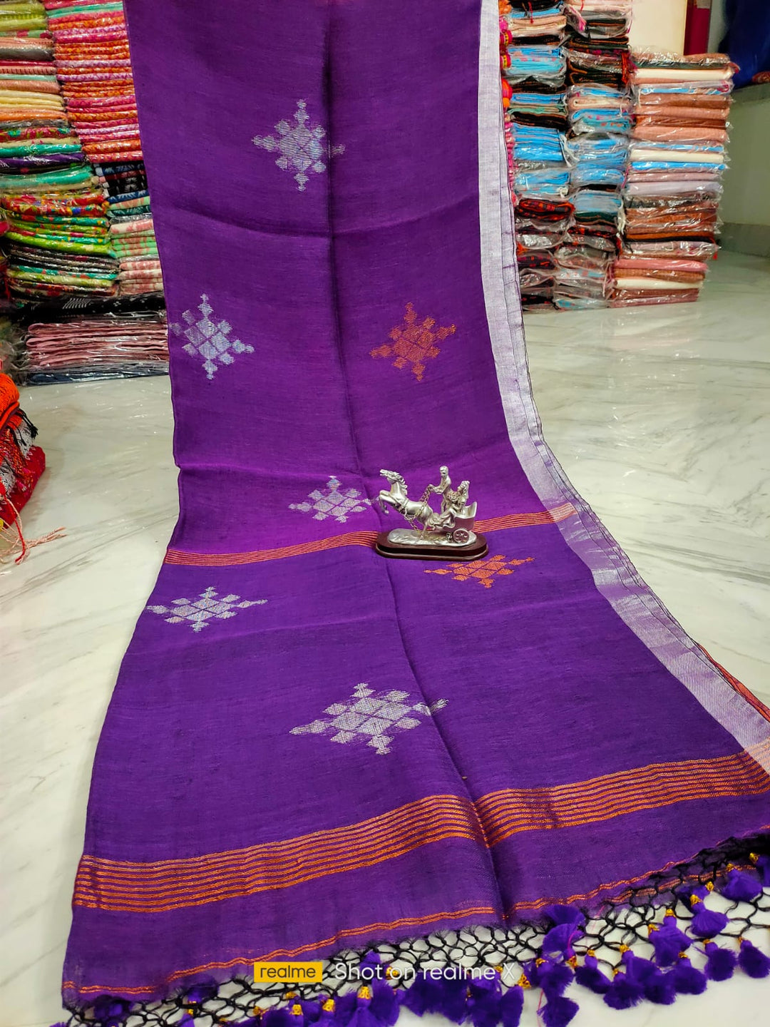 Aaravi - A Flowing River [ Linen Jamdani Saree]