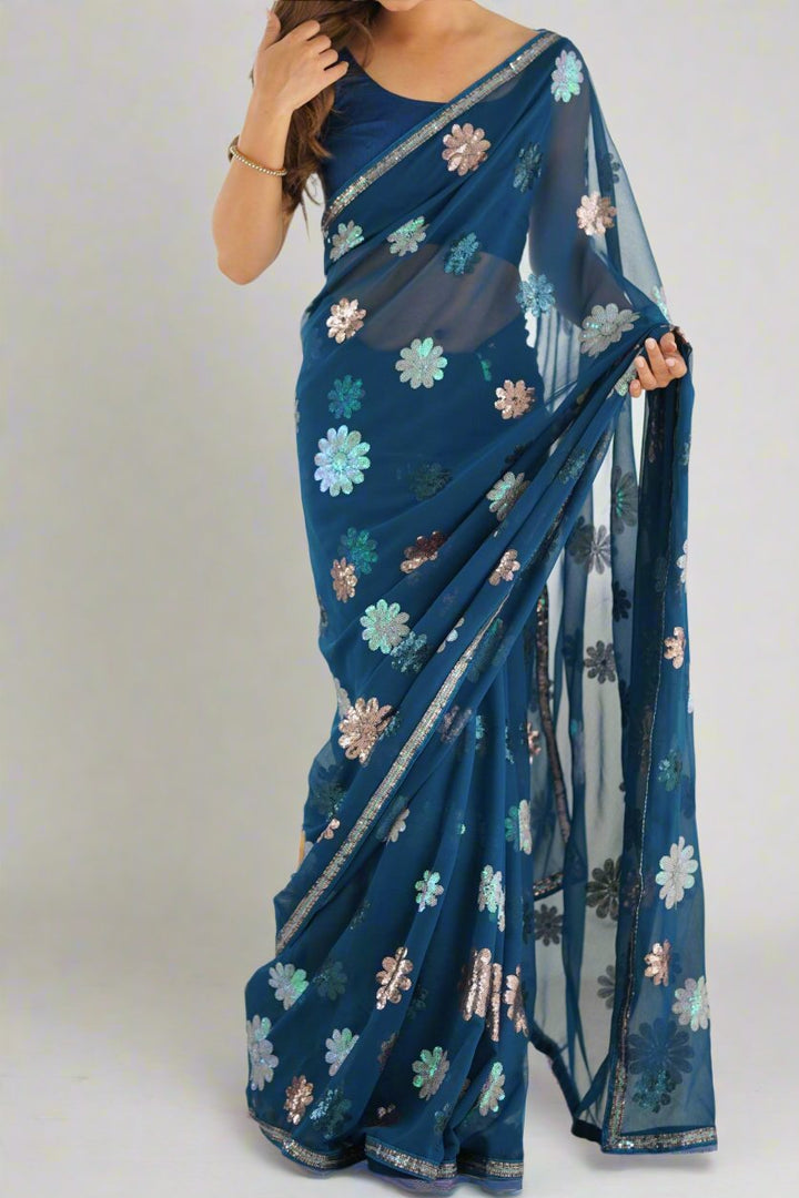 Heart Of Our Culture  Georgette Saree