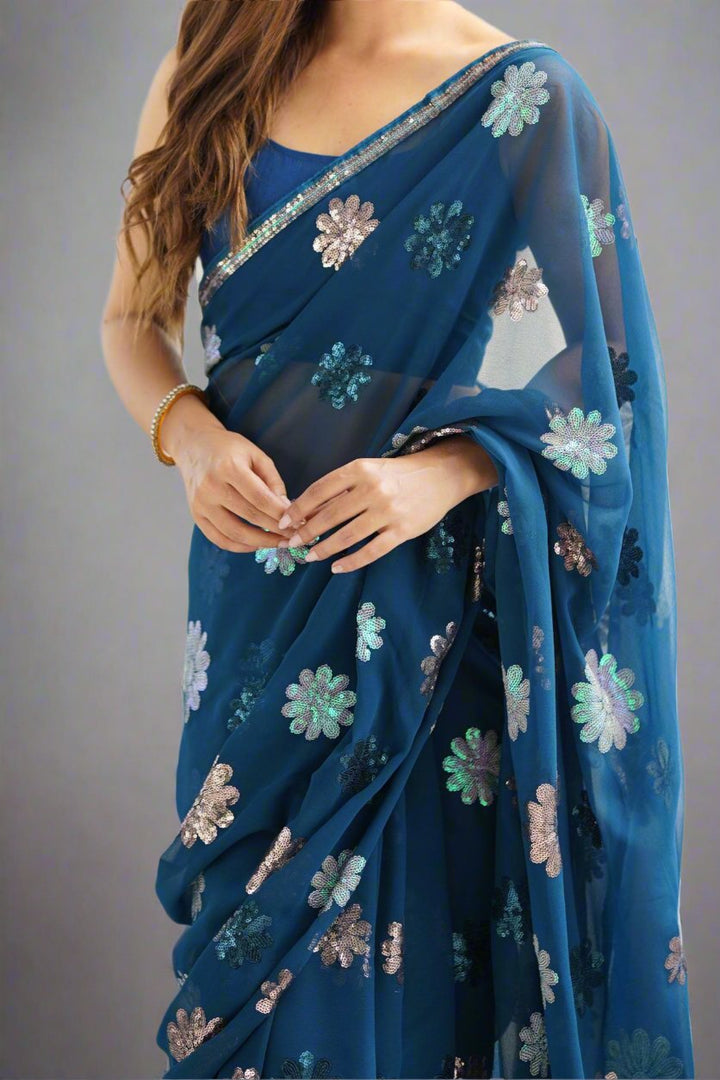 Heart Of Our Culture  Georgette Saree