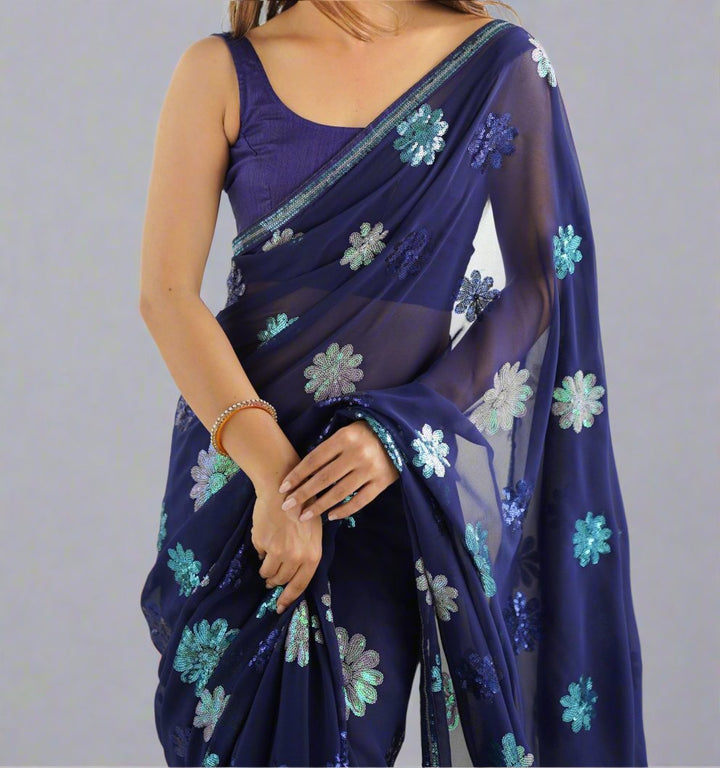 Heart Of Our Culture  Georgette Saree