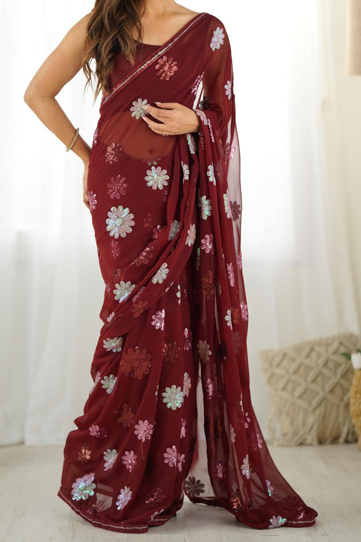 Heart Of Our Culture  Georgette Saree