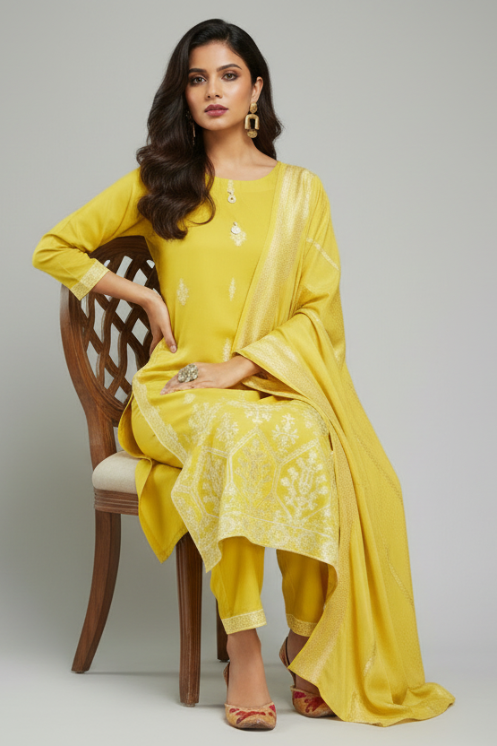 Day To Night Chanderi Kurti Set