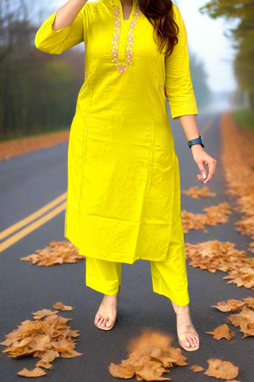 World Class Story Cotton Kurti Set