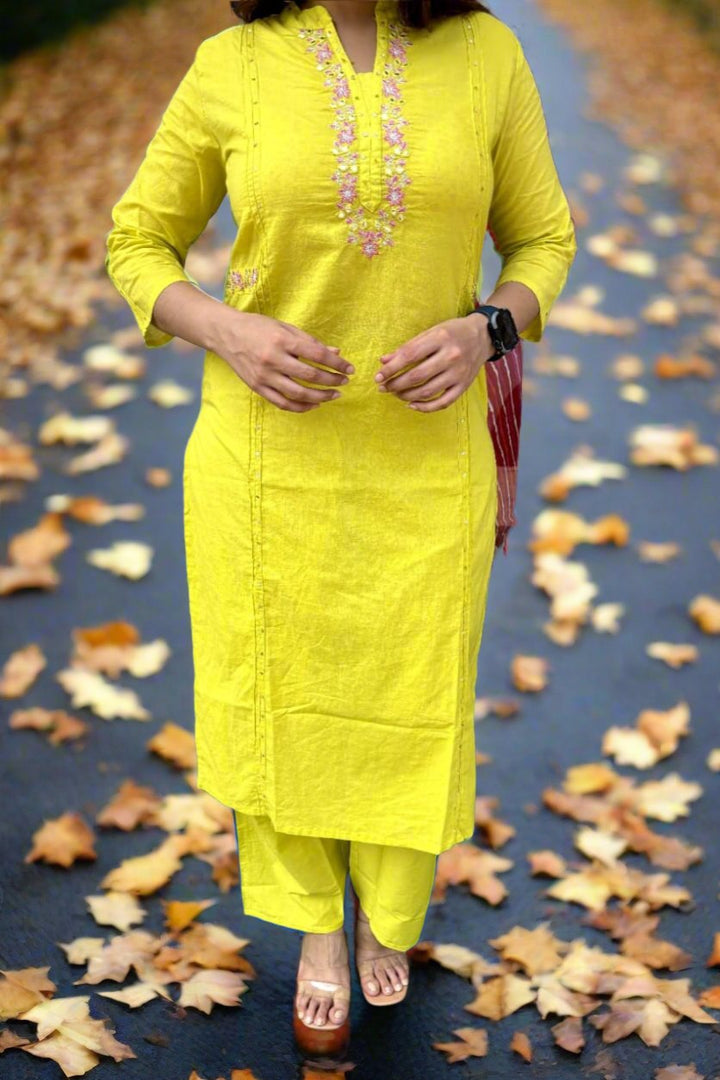 World Class Story Cotton Kurti Set