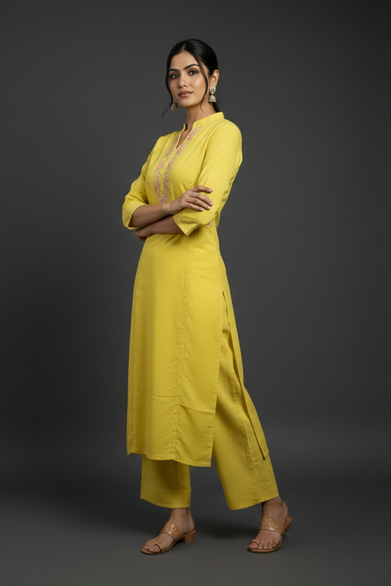 World Class Story Cotton Kurti Set