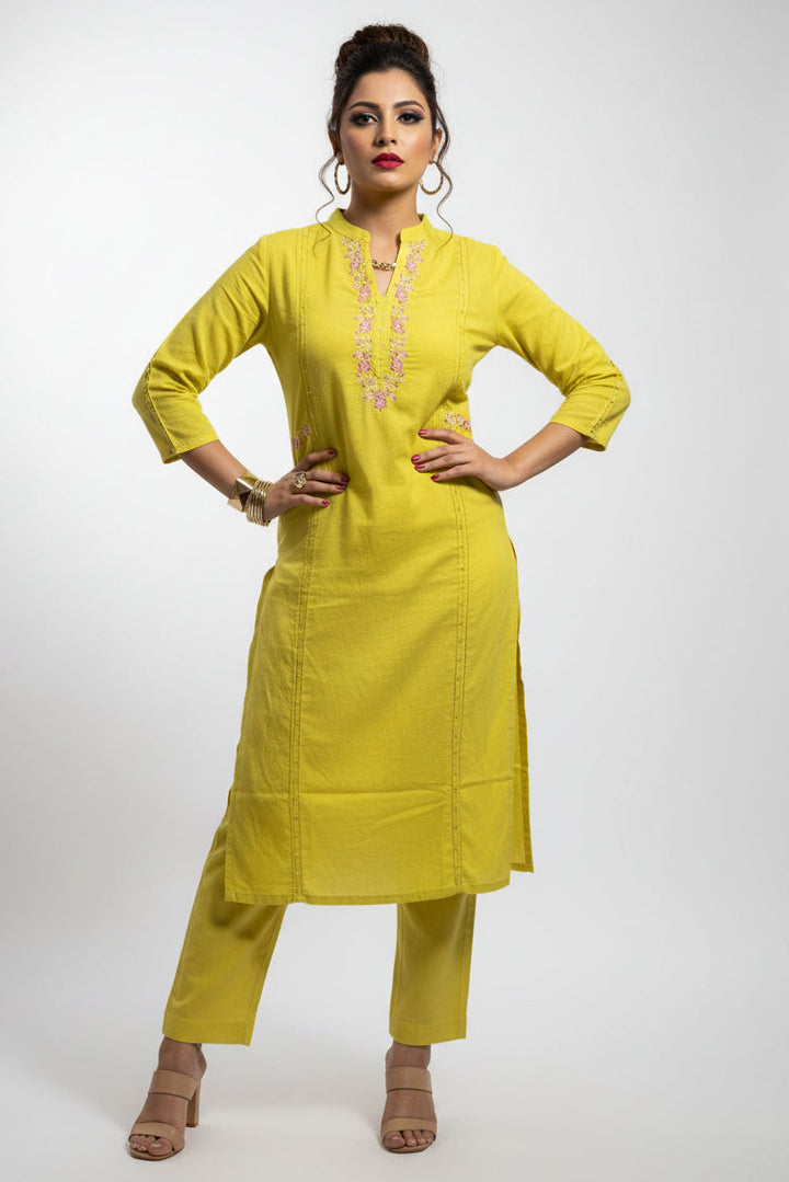 World Class Story Cotton Kurti Set