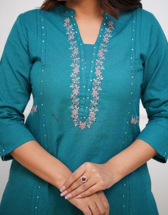 World Class Story Cotton Kurti Set