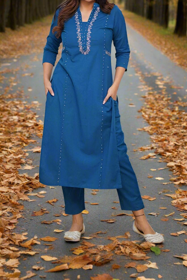 World Class Story Cotton Kurti Set