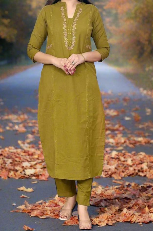 World Class Story Cotton Kurti Set