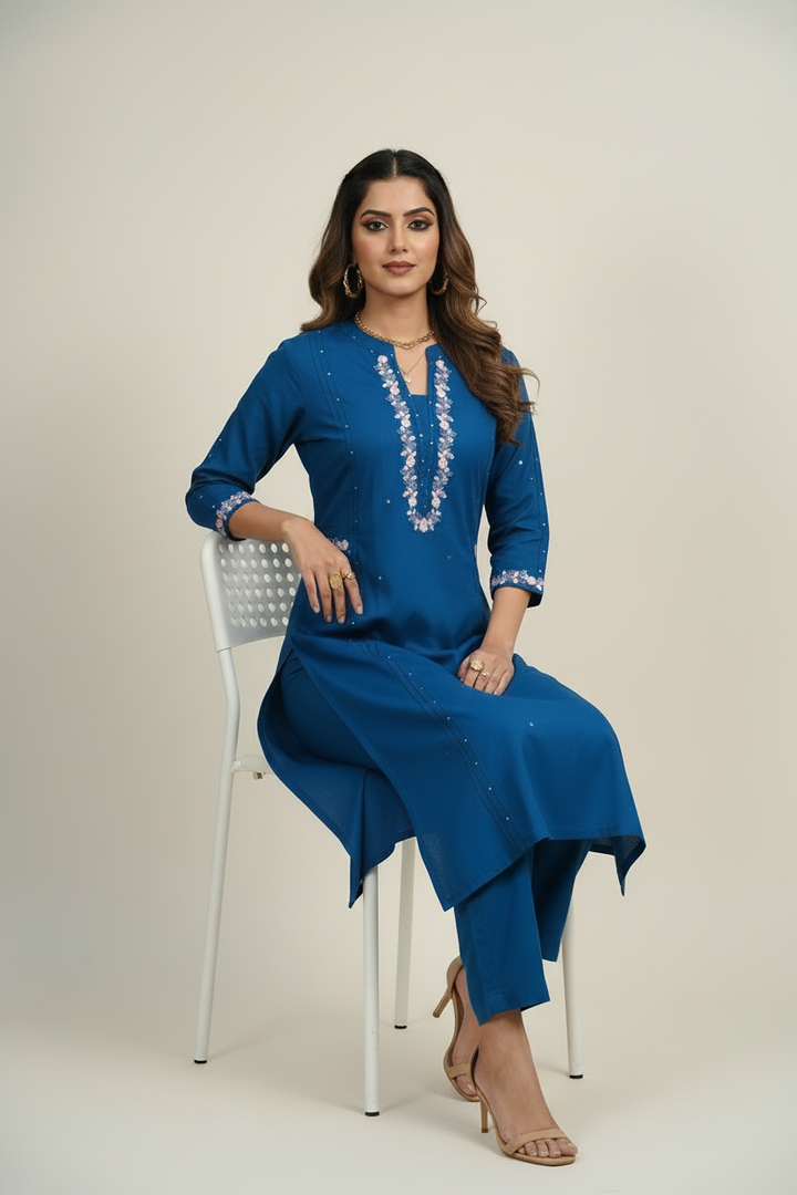 World Class Story Cotton Kurti Set