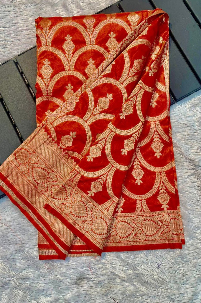 Smile with your eyes Banarasi Georgette  Silk Saree