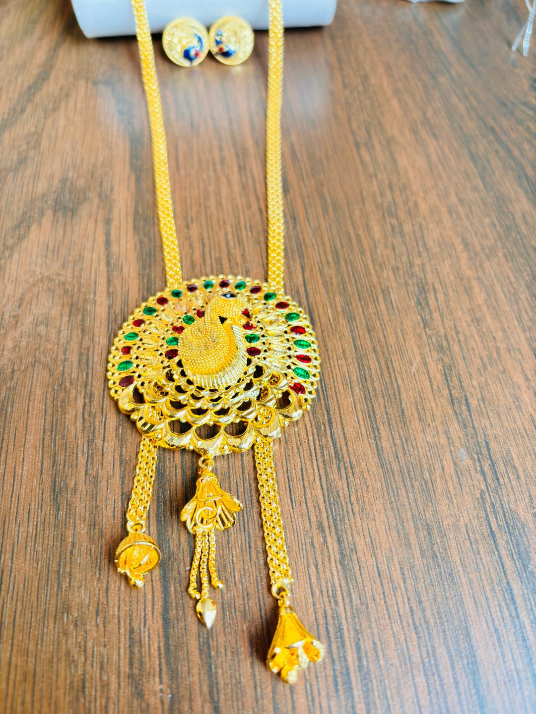 Mayura -Gold Plated Long Necklace Set