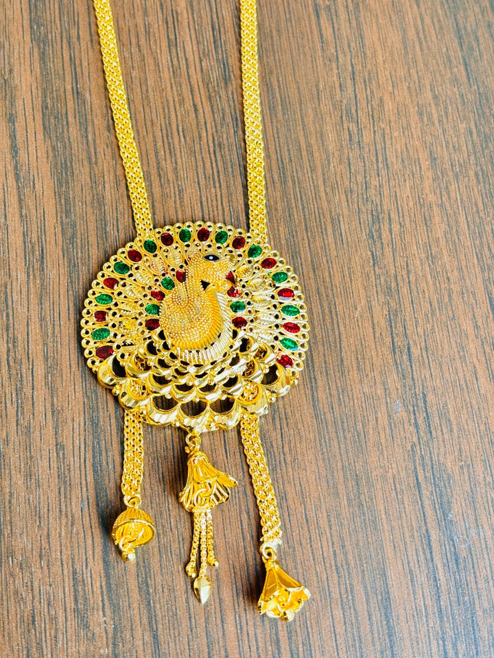 Mayura -Gold Plated Long Necklace Set