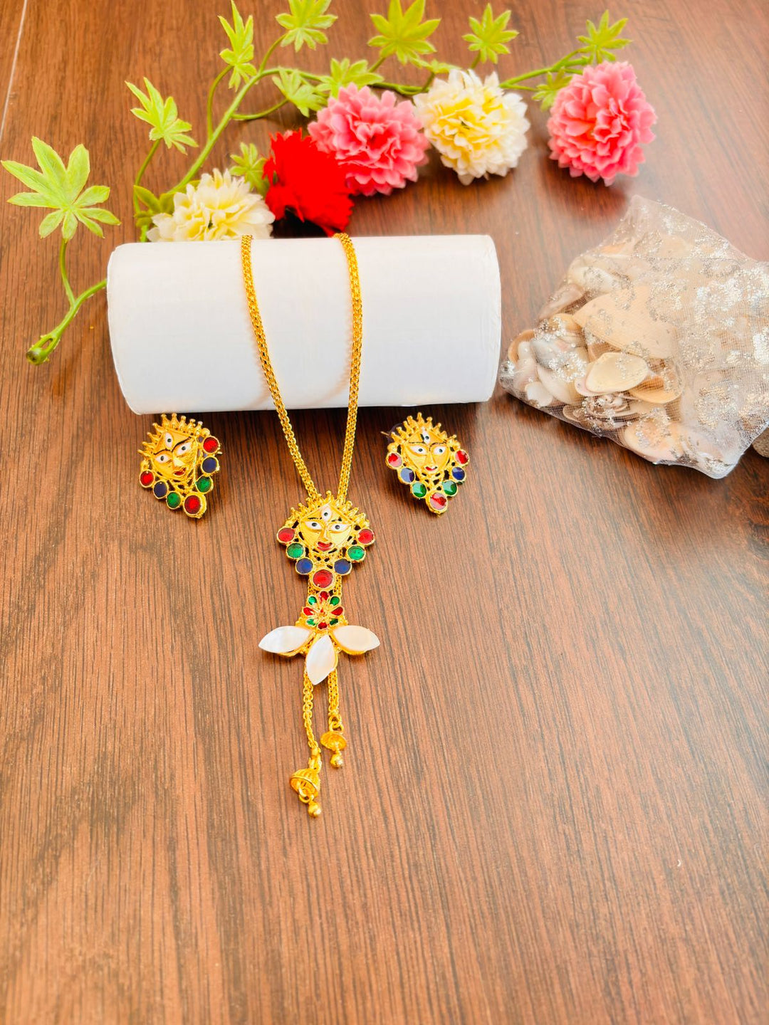 Devi Ma- Gold Plated Necklace Set (Sea Shell)