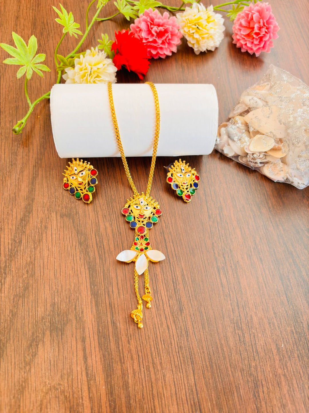 Devi Ma- Gold Plated Necklace Set (Sea Shell)