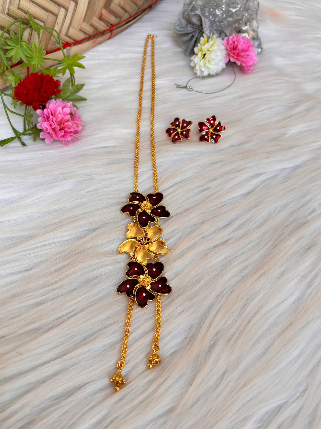 Colors Of Minakari Gold Plated Necklace Set