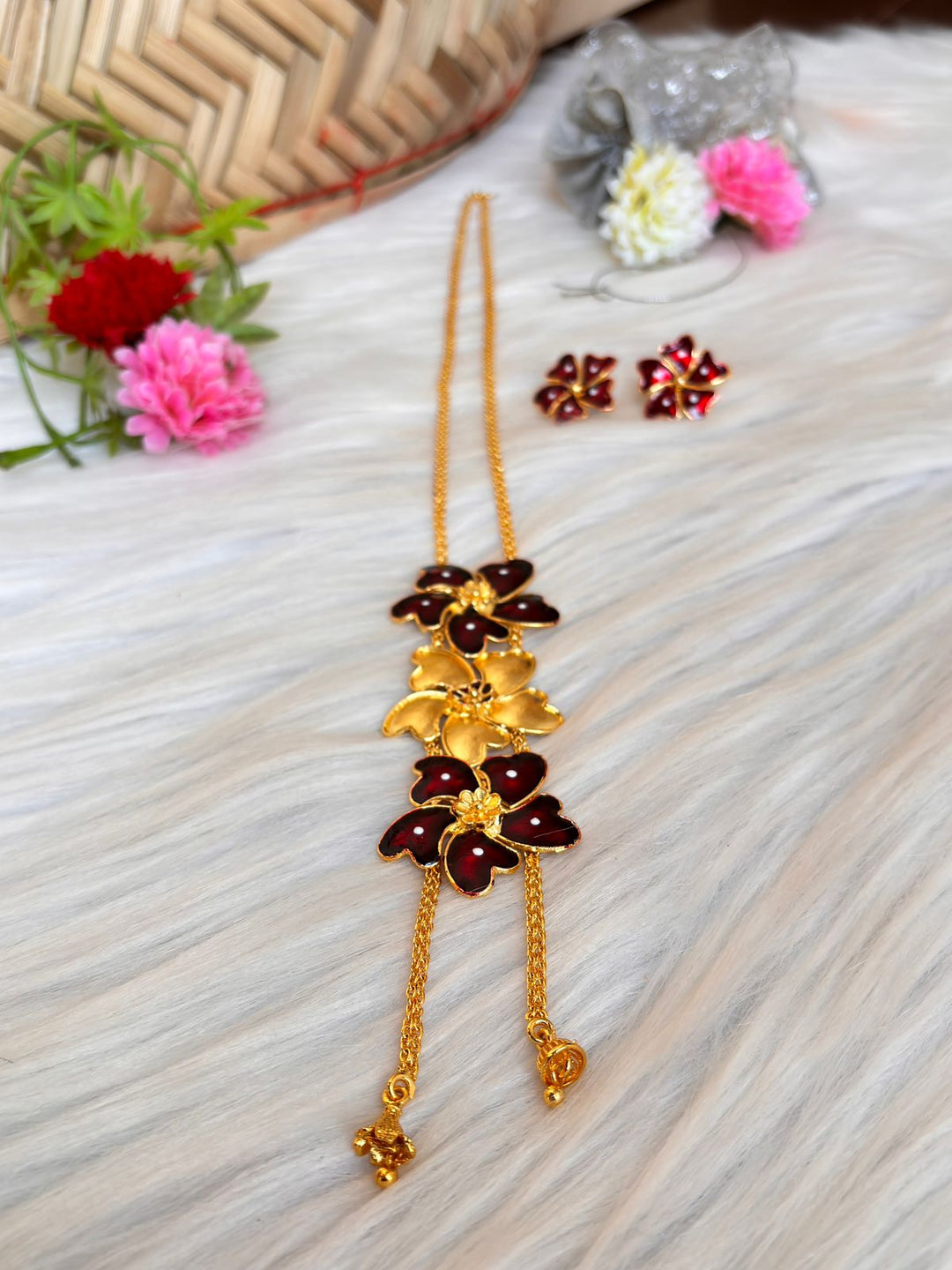 Colors Of Minakari Gold Plated Necklace Set